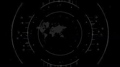 MG扁平化数字科技全球地图数据线条辐射视频的预览图